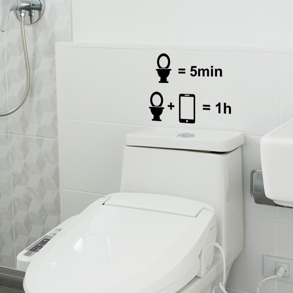 Toilet Sticker Black Label Warning WC Sticker Removable Toilet Stickers Bathroom Toilet Decoration Self-adhesive Wall Stickers Home Decor