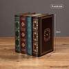 Vintage Buchbox Organizer Mit Holzdesign Für Bürodekoration Und Schmuckaufbewahrung