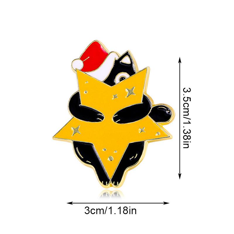 

Аксессуары для одежды Милый воротник Сумка Украшение Рождественская брошь в виде кошки Мультяшный рождественский значок