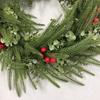 Artificial Norfolk Pine Christmas Wreath with Red Berries Heart Shape Greenery Holiday Decoration 45cm Lightweight