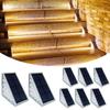 DODOGOD Stair Garden Solar Step LED Warm White Automatic Automatic Turning Nighttime Solar Light Easy Installation with Adhesive Ideal for and Parking