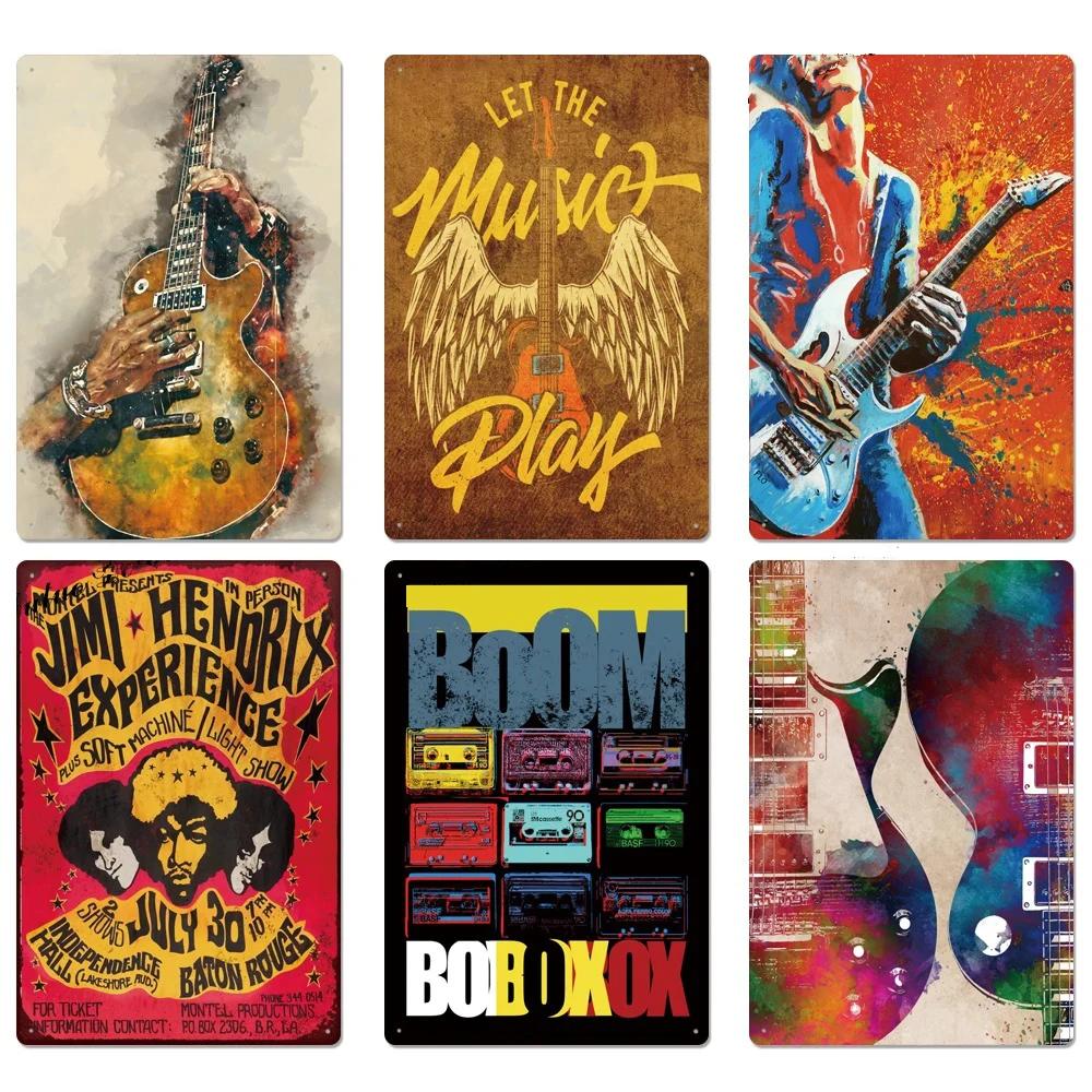 FJ Metal Tin Signs Decor Rock Roll Vintage Metal Sigsn Plaque Metal Posters Retro Rock Home Bar Wall