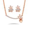 Kioozol Small Opal Flowers Necklace Earrings Set For Women Wedding Party Jewelry 2023 New 241 Ko1