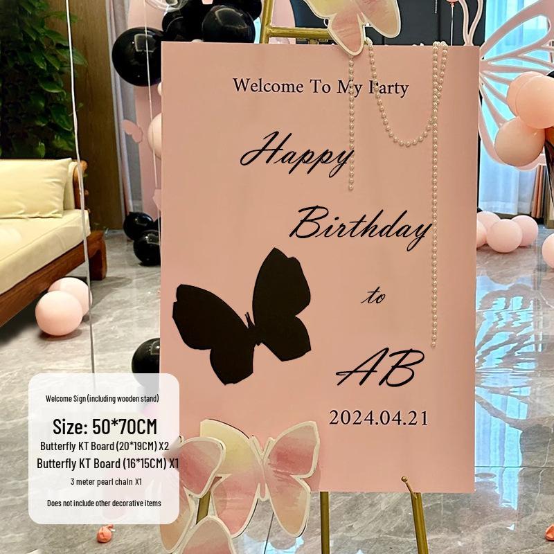 18th Birthday Butterfly Backdrop Decoration for Coming-of-Age Ceremony
