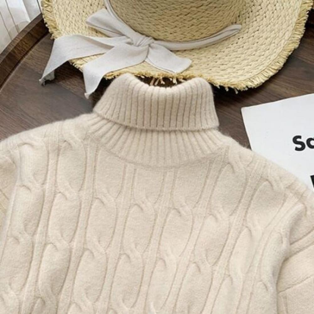 Navava Turtleneck Cable Knit Long Sleeve Nk2642