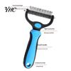 Dog Deshedding Brush Pet Detangling Rake with Comb, Double-Sided Undercoat Cat Dematting Brush, Comb for Tangles Removes And Loose Fur, Gentle