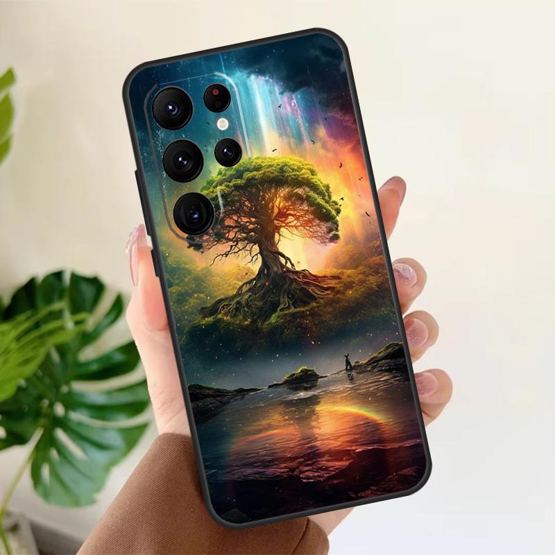 Tree of Life Space Galaxy Stars Soft Case For Samsung Galaxy S25 S21 S22 S23 S24 Ultra S9 S10 Plus S20 FE S24 FE Phone Cover