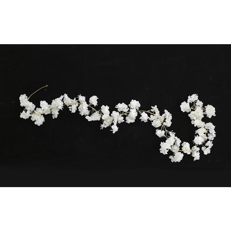Artificial Silk Cherry Blossom Rose Rattan Wall Hanging Flower Decoration Rattan False Plant Wedding Home Decoration