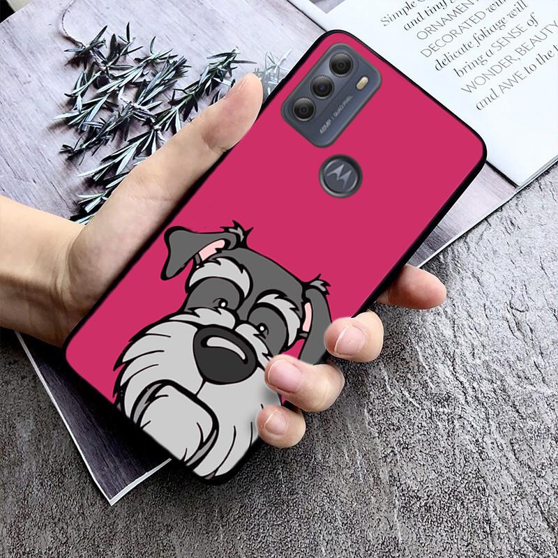 Schnauzer Welpen hund Telefon Fall für Motorola Moto E32 E20 E40 G22 G52 G20 G30 G100 G60 G50 G10 GPure GStylos G9 eine Aktion Makro