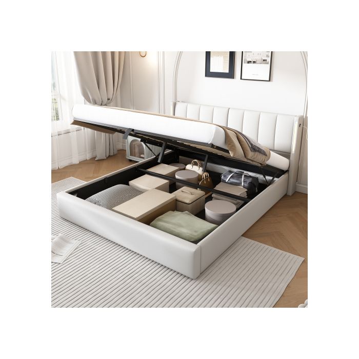 Lit Capitonné - MUVOE - Binaural - 160 X 200 Cm - LED - Tête De Lit Réglable