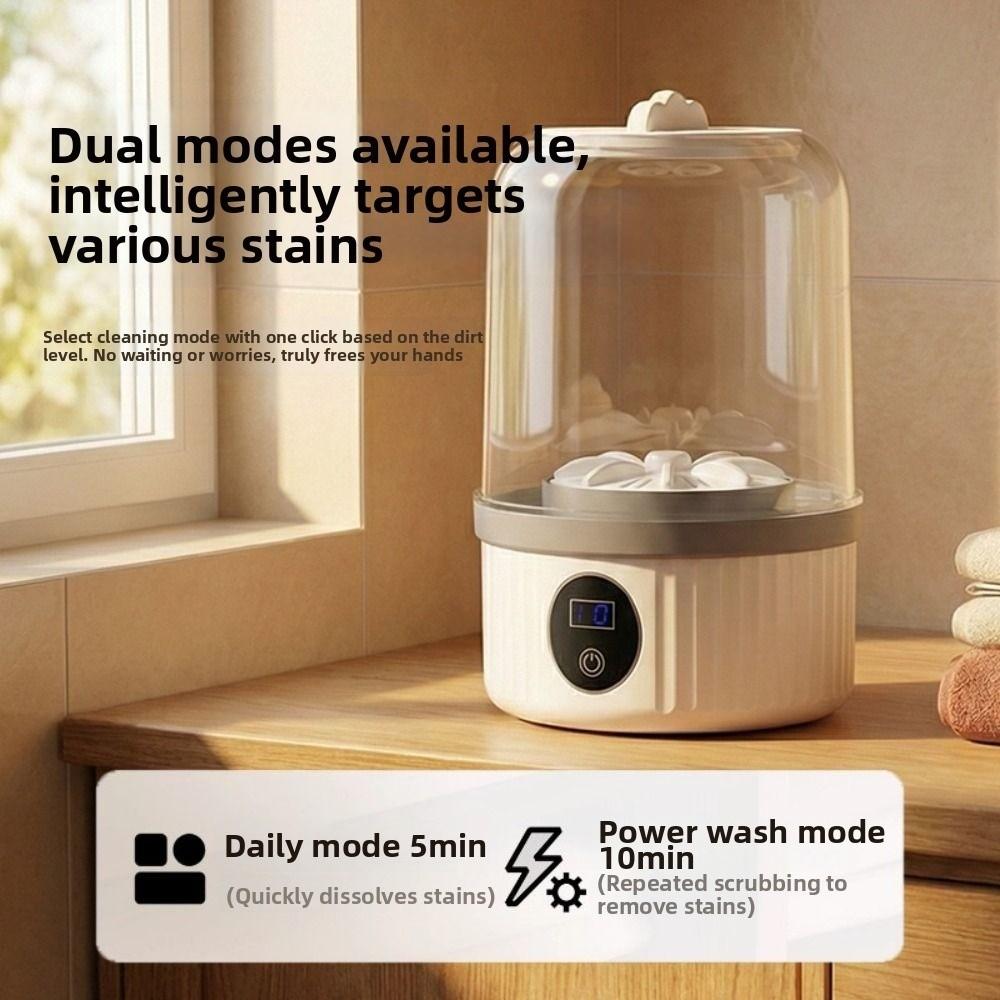 2 Modes Double Cup Washing Machine Transparent Tank Portable Sock Washer Dormitory Use