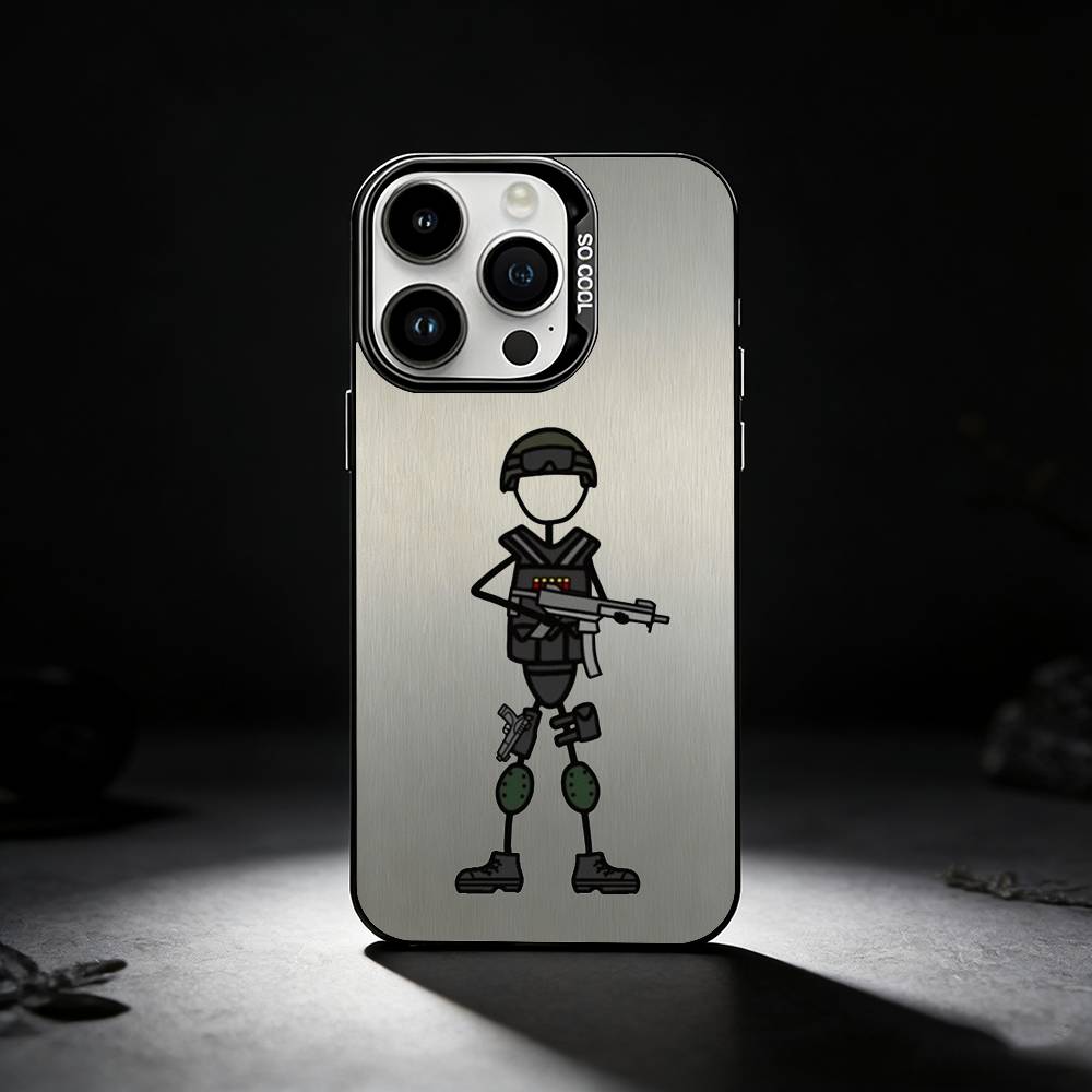 

Stick Figure Phone Case For iPhone 17,16,15,14,13,12,11 Plus,Pro Max,XS,Colored silver phone case iPhone16se4