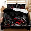 Dirt Bike Bedding Sets Motocross Racer Duvet Cover Set 3 Piece Boys Comforter Cover Set,Kids Extreme Sports Style Bedding Set
