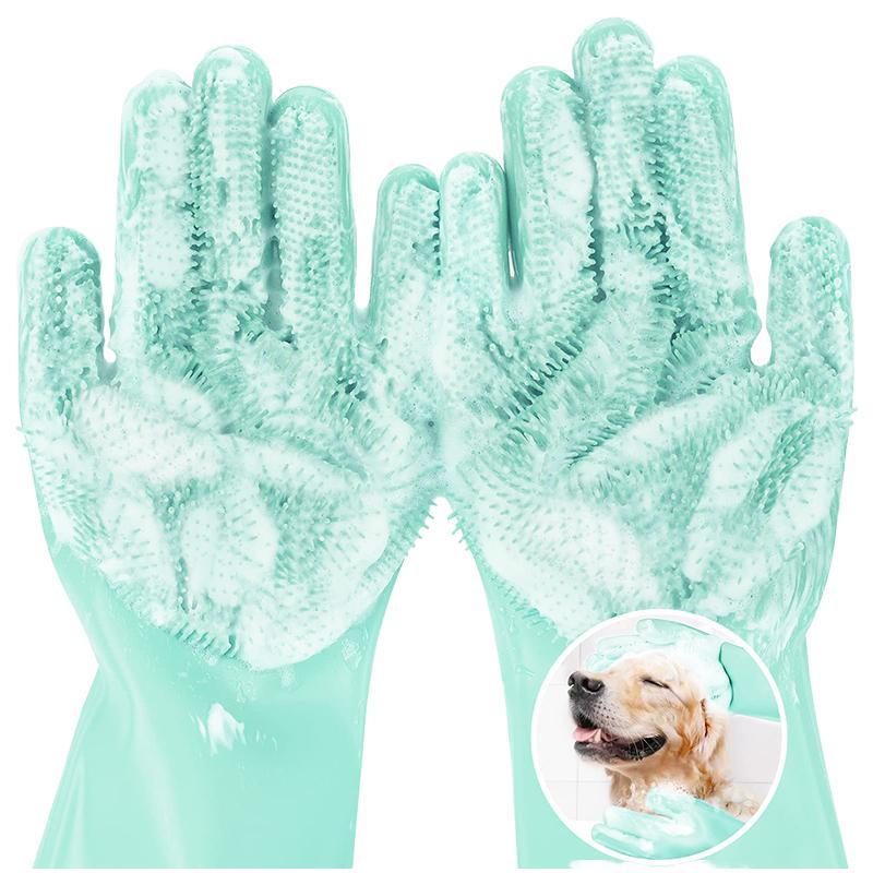 Easy-Clean Eco-Friendly Silicone Brush Hygienic Deshedding & Bathing for Multi-Pet Bathroom Use