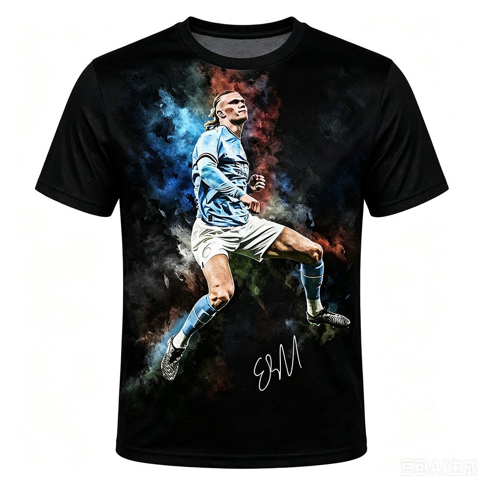 Norvegia Numero 9 HAALAND Maglia Calcio T-shirt Unisex Streetwear Estate Girocollo Ampia Casual T-shirt Design alla Moda Grafica Merch