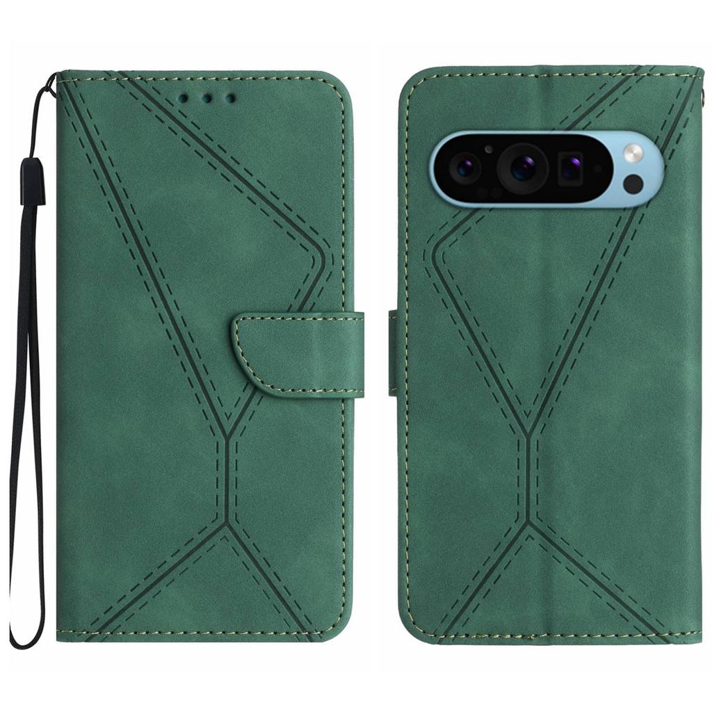 Applicable to Samsung S26 mobile phone leather case Google 9 matte striped card wallet protective case A27 solid color skin feel