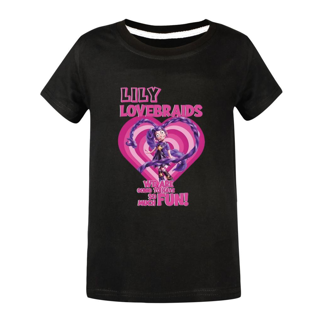 5580 Meisje Cartoon Lelie Liefdesvlechten Print Korte Mouw T-shirt