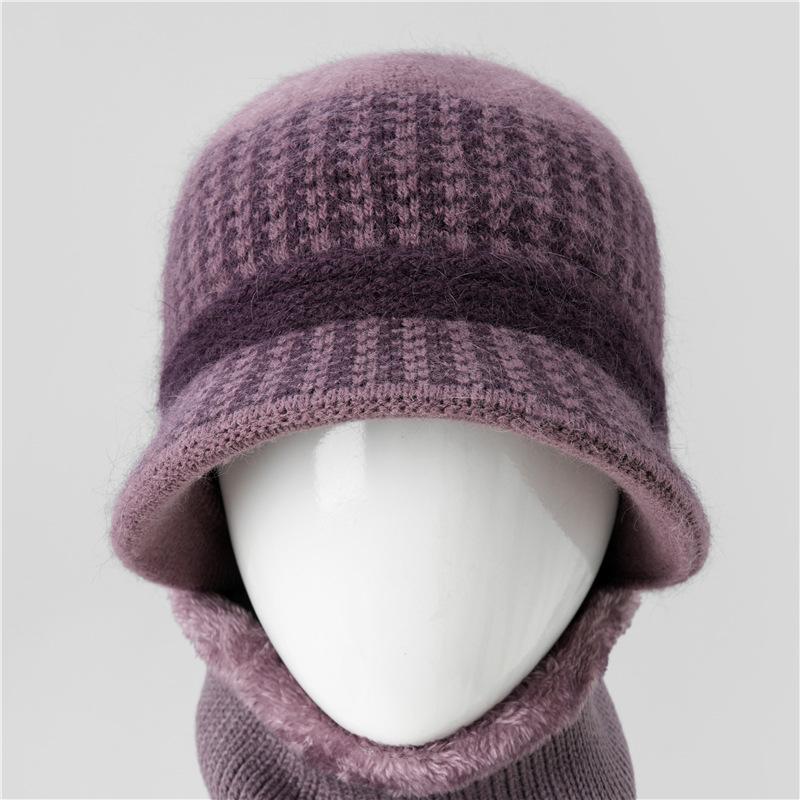 Hat Female Autumn and Winter Rabbit Hair Thermal Basin Hat Fleece Thickened Wool Hat