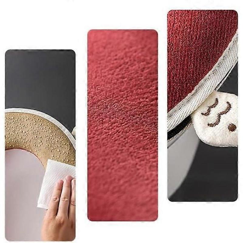 1pc Thicker Bathroom Soft Toilet Seat Cover with Handle Toilet Lid Cover Cushion Soft Thicker Washable Fits All Oval Toilet Seats
