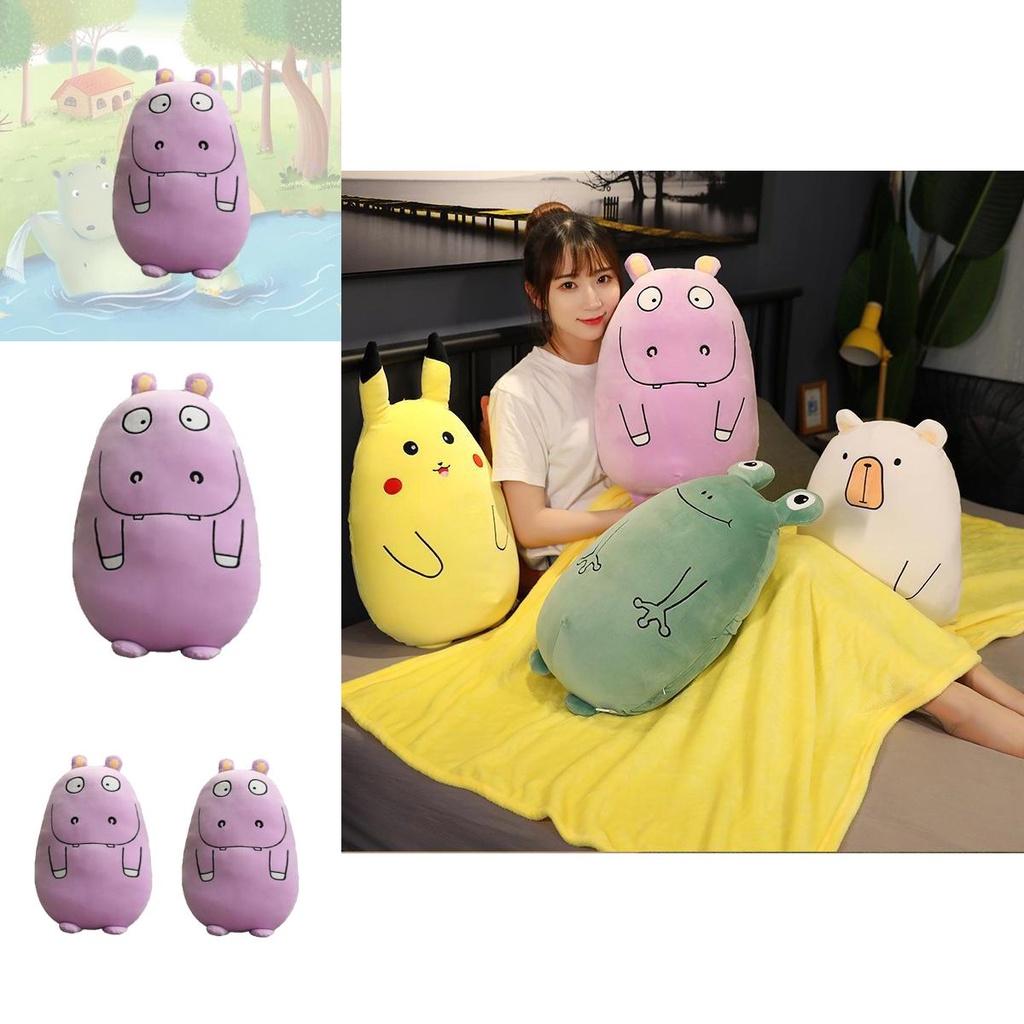 Cute Purple Hippo Plush Toy Pillow For Girls 50cm Soft And Cozy