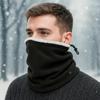 Drawstring Face Cover Fleece-lined Cold-proof Collar Fashion Neck Scarves  Men