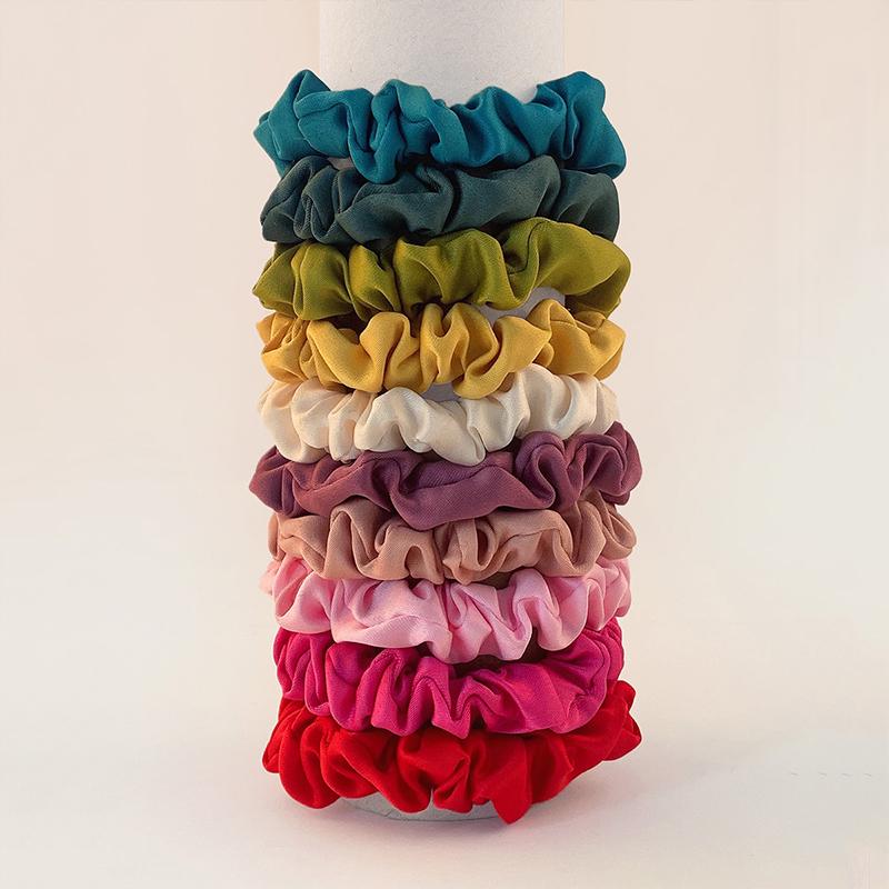 10pcs/Set Girls Hair Accessories Fabric Loop Hair Rope Headwear Hair Bands Women Hair Tie Satin Silk Scrunchies Simple Hair Tie