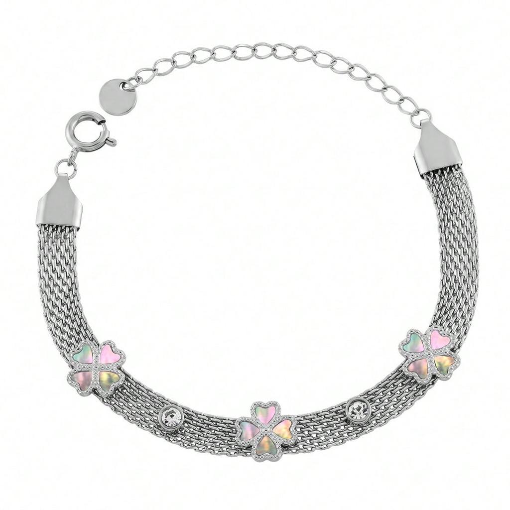 Fashion Trend New Flower Mesh Bracelet Women's Niche Gold-plated High-end Hand Jewelry