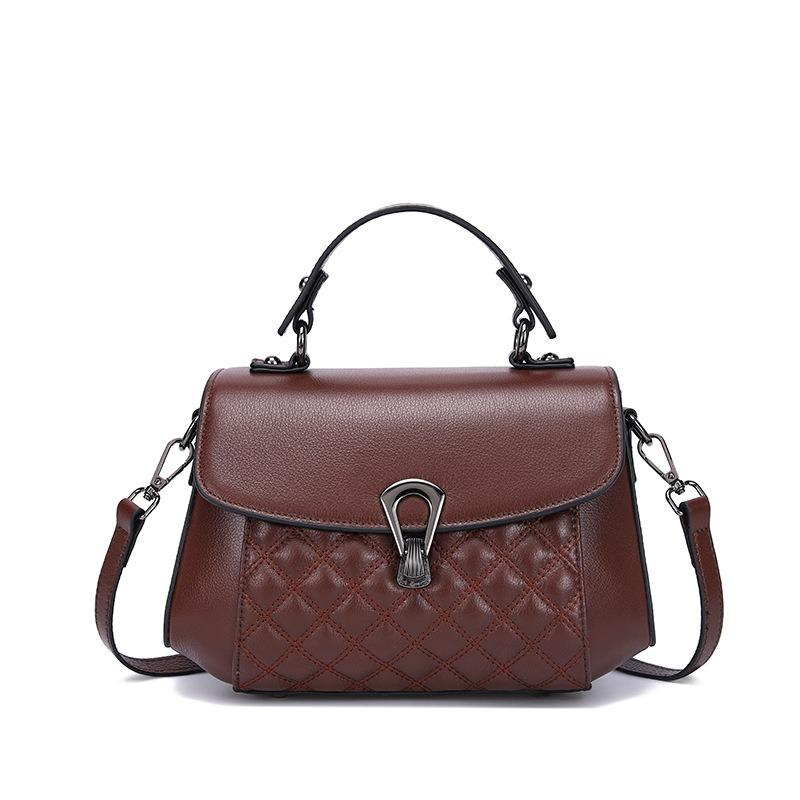 Leather Bag Women's Niche First-layer Cowhide Shoulder Bag New Light Luxury Fashion Handbag Versatile Messenger Bag
