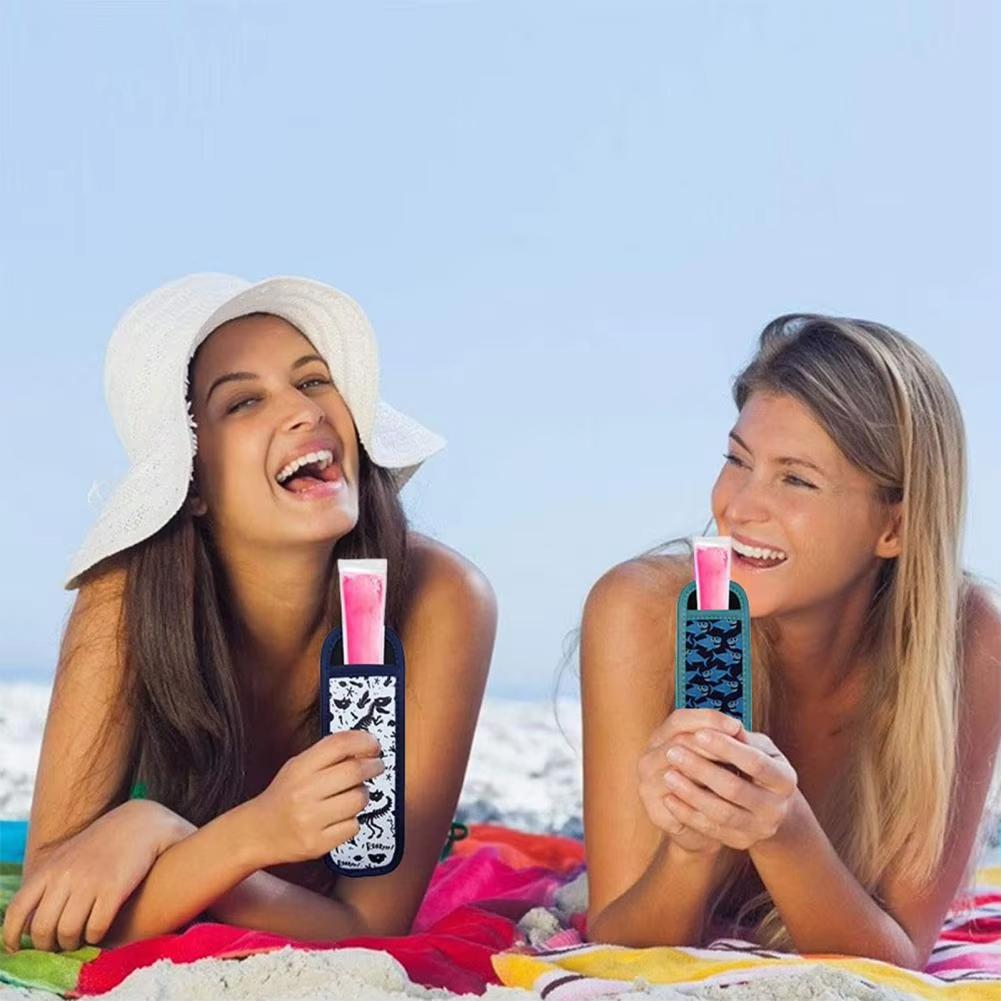 Popsicle Holders Bags Ice Pop Reusable Cartoon Pattern For Yogurt Tubes Freezer Juice Bars Colorful Sleeves Protective Cover