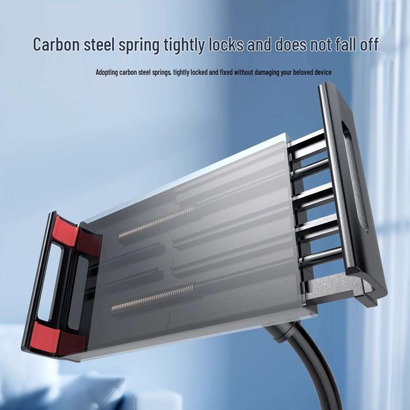 Adjustable Carbon Steel Device Holder for Bedside, Tablet & Phone - Ideal for TV, Desktop, Dorm, and Live Streaming
