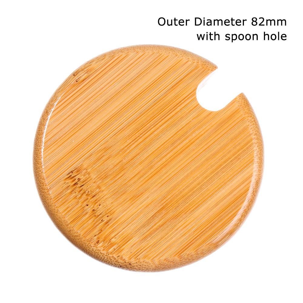 

Various Sizes Natural Wood Lid With Spoon Hole Wooden Lids Mason Jar Cap Can Mug Cover Seasoning Bottle Home Kitchen Supplies