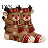 Home Doorway Holiday Decor 3D Hugging Christmas Stockings for Fireplace Decorations, Large Knit Gift Hanging Bags with Santa/Elk/Snowman/Nutcracker