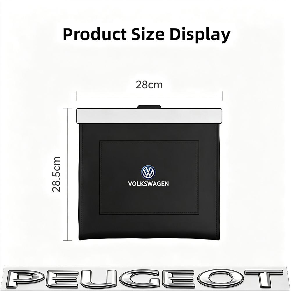 Car Collapsible Trash Bag Auto Backseat Garbage Accessories For VW Golf T‑Roc Tiguan Polo Passat T‑Cross Taigo ID.4 ID.7 Atlas