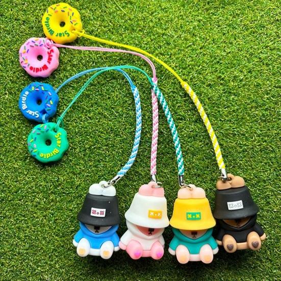 Tegneserie Anti-tapt Golf Tee Henger med Tee Plast Smultring Design Golf Tee Ring med Stropp Forebygging av Tap Golf Tee Holder for Menn Kvinner Golfere