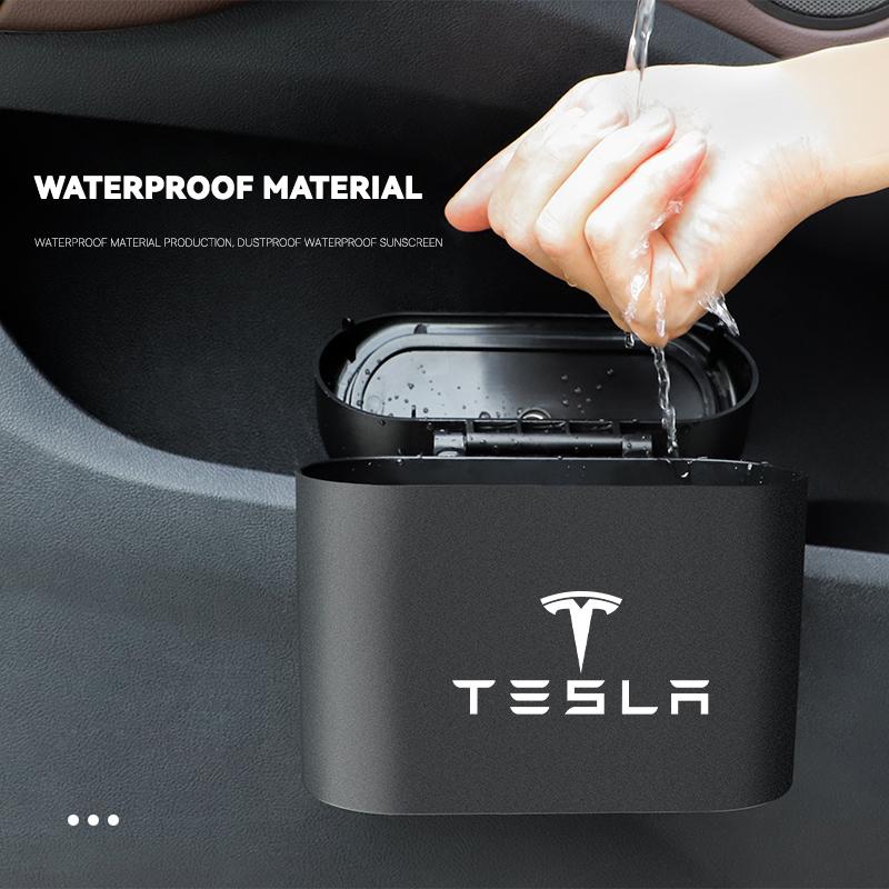 Trash Can Car Door Storage Barrel Auto Interior Accessories Kit For Tesla Roadster Model 3 Y S X Cybertruck Juguete Coil Bonina