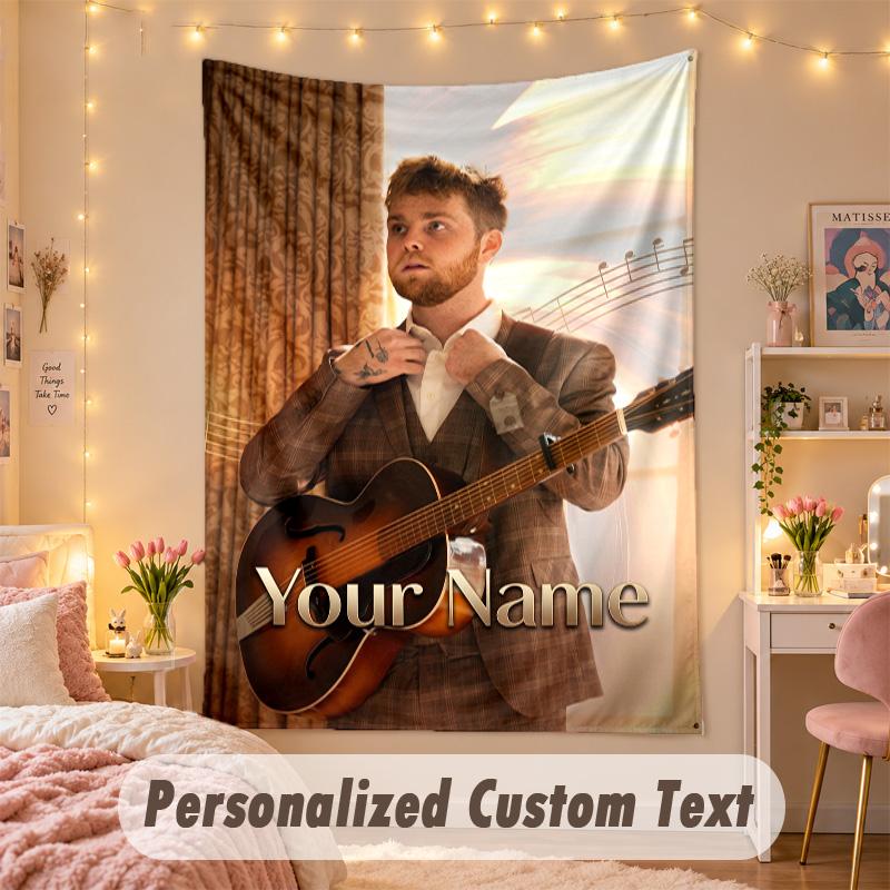 Custom Personalized Tapestry,Alex Warren Print Custom Name Text Wall Art Hanging for Bedroom