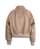 Doffsept Vegan Leather Suede Varsity Jacket In Beige