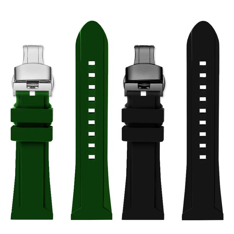 22mm 24mm 26mm Silicone Rubber watch band For Panerai Omega Seiko Longines Diesel strap men's Large size Waterproof  watch chain