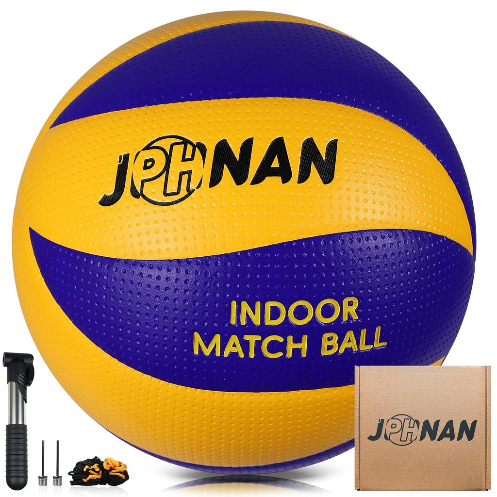 JPHNAN Professional Size Durable Official Microfiber Synthetic Leather Butyl Waterproof Internal International Standard Compliant Volleyball, 5,