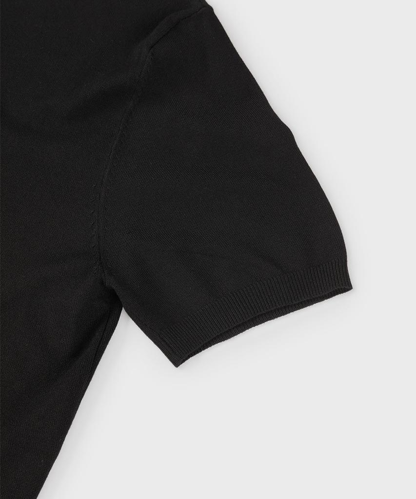 PANICALE Black Viscose Blend Polo Knit