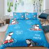 Dolphin Ocean King Queen Duvet Cover Cute 3D Sea Animal Bedding Set For Kids Teens Adults Shoal Of Fish Blue 2/3pcs Quilt Cover