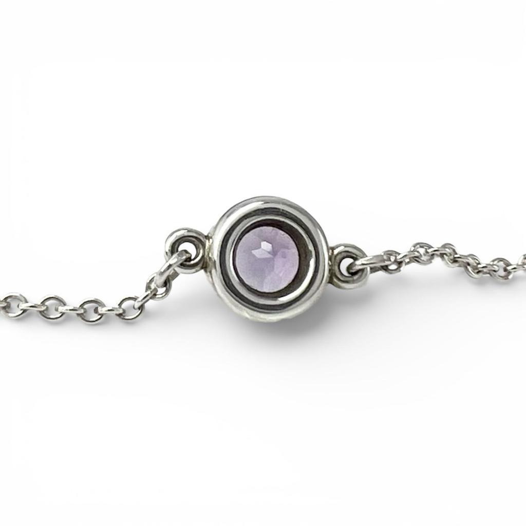 Great TIFFANY&Co. bracelet Elsa Peretti Amethyst Color by the Yard Silver SV925 Used