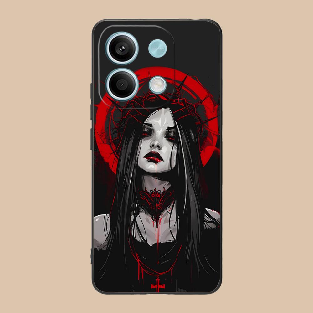 Terror Gothic Art Mobile Phone Case for POCO M7 M6 M5 M4 M3 X7 X6 X5 X4 X3 Pro GT 5G Colorful Printing Cover Cover Luxury Pretty