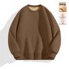 Men's Thick Lambswool Velvet Hoodie - Warm Round Neck Top for Autumn/Winter 2025