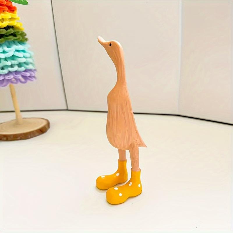 

1 шт. Желтая скульптура утки в дождевике, ремесленное украшение для домашнего сада, двора, милая утка в резиновом сапоге, статуя утки-симулятора 17.8 4.5 3.5cm жёлтый