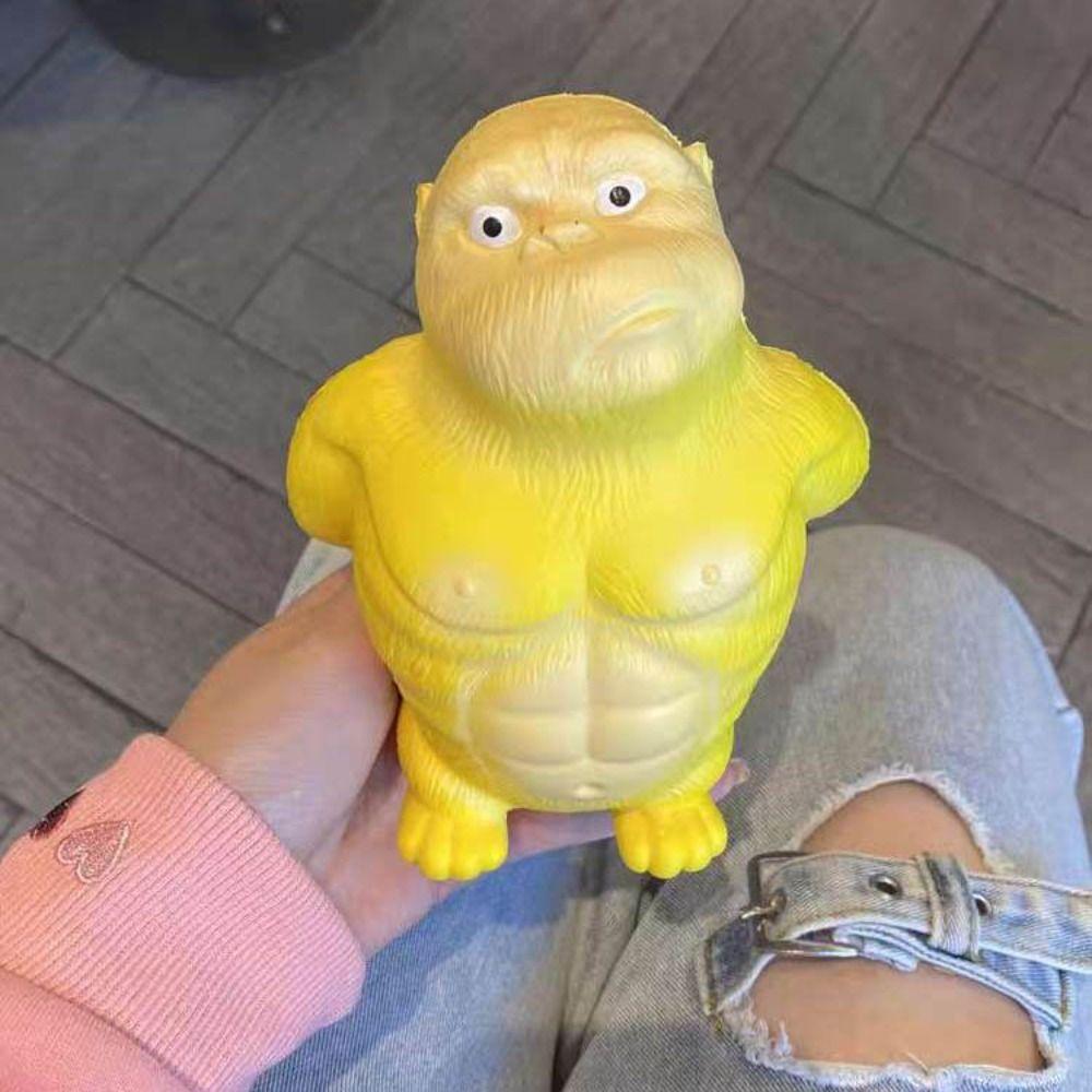 Orangutan Squeeze Vent Gorilla Yellow Soft Glue Gorilla Toys Squeezing Monkey Toys  Children Toys