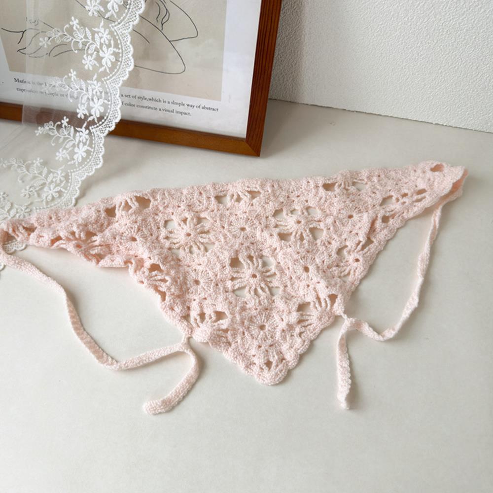 Hut Französischer Pastoralstil Dreieck Stirnband Handgefertigt Mode Gestricktes Kopftuch Häkel Stirnband Handtuch Retro Blume Kopftuch