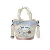 New Shoulder Messenger Bag Style Cute Cartoon Canvas Bag Women's Large-capacity Commuter Bucket Bag