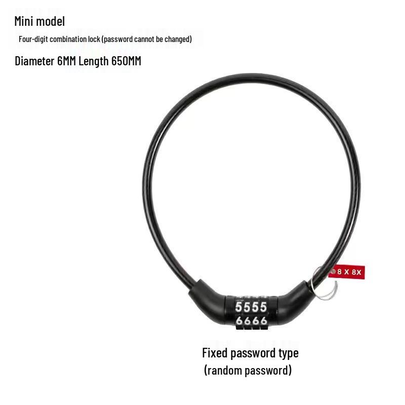 

Велосипедный и мотоциклетный водонепроницаемый 4-значный кодовый замок, противоугонная цепь из стального троса