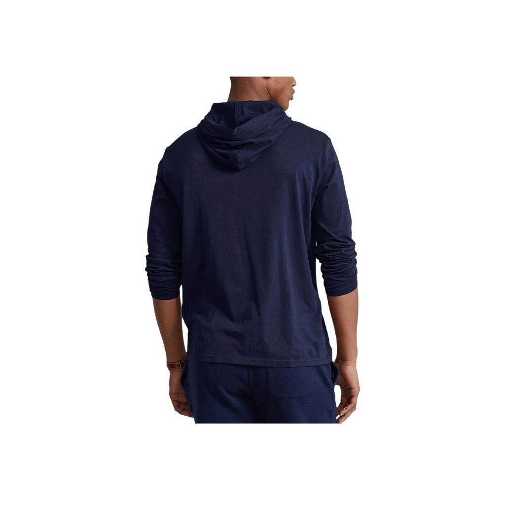 Polo Ralph Lauren Logo Haftowane Drukowane Bluza z Kapturem z Długim Rękawem Męska bluza Granatowo-Niebieska 710847203-028